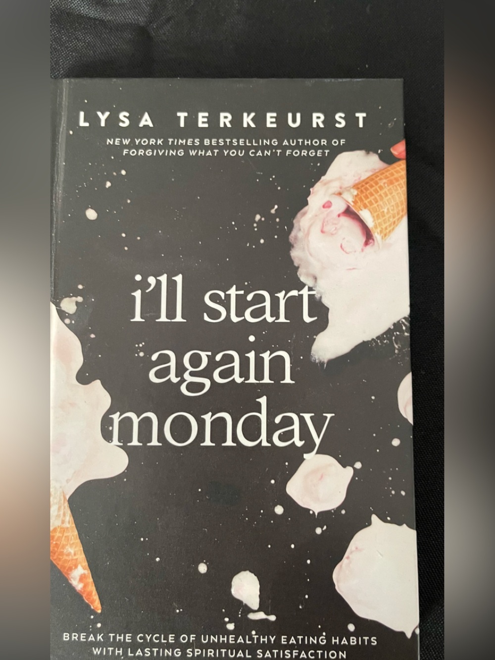 "I'll Start Again Monday" Decorative Art Print in Black & Pink